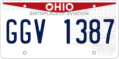 OH license plate GGV1387