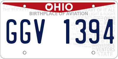 OH license plate GGV1394