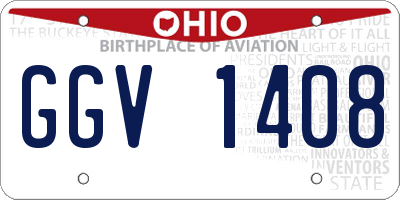 OH license plate GGV1408