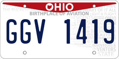 OH license plate GGV1419