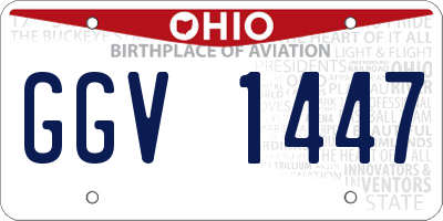 OH license plate GGV1447