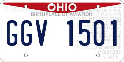 OH license plate GGV1501