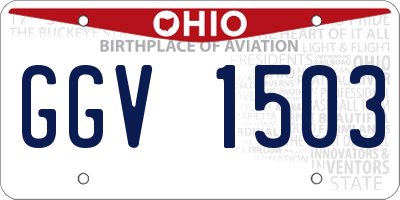 OH license plate GGV1503