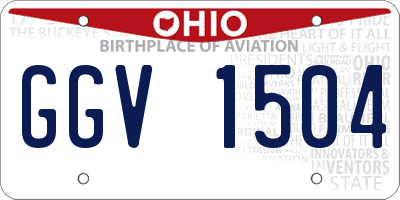 OH license plate GGV1504