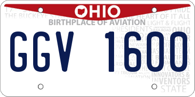 OH license plate GGV1600