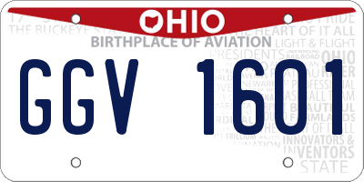 OH license plate GGV1601