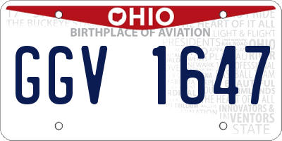 OH license plate GGV1647