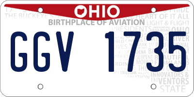 OH license plate GGV1735