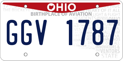 OH license plate GGV1787