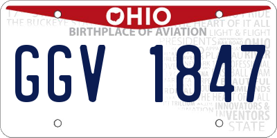 OH license plate GGV1847