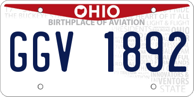 OH license plate GGV1892