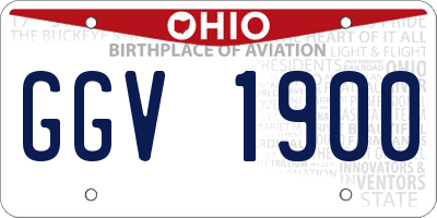 OH license plate GGV1900