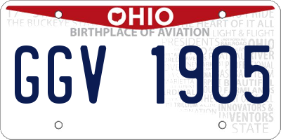 OH license plate GGV1905