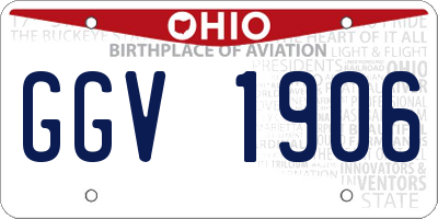 OH license plate GGV1906