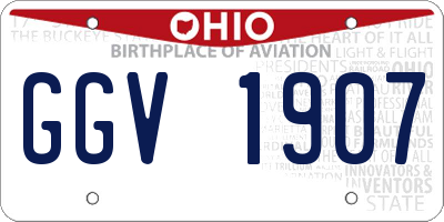 OH license plate GGV1907