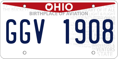 OH license plate GGV1908