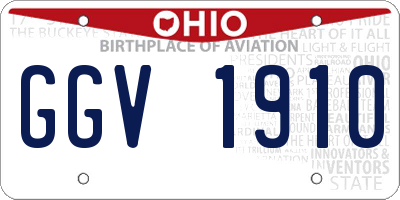 OH license plate GGV1910