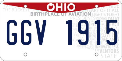 OH license plate GGV1915