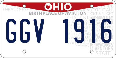 OH license plate GGV1916