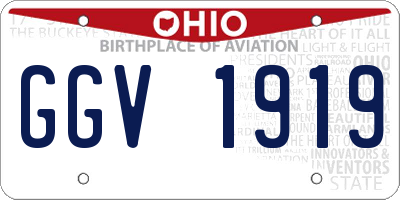 OH license plate GGV1919