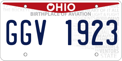 OH license plate GGV1923