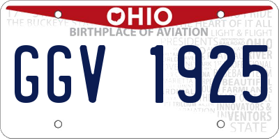OH license plate GGV1925