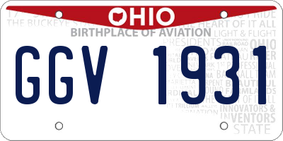 OH license plate GGV1931