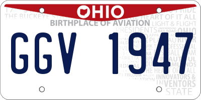 OH license plate GGV1947