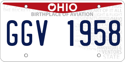 OH license plate GGV1958