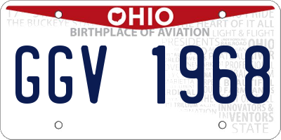 OH license plate GGV1968