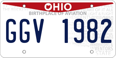 OH license plate GGV1982