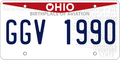OH license plate GGV1990