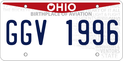OH license plate GGV1996