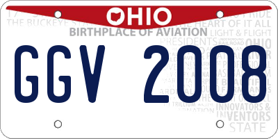 OH license plate GGV2008