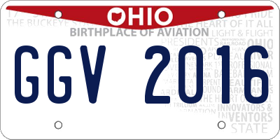 OH license plate GGV2016