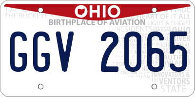 OH license plate GGV2065