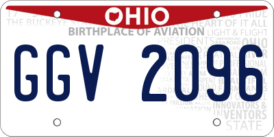 OH license plate GGV2096