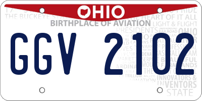 OH license plate GGV2102