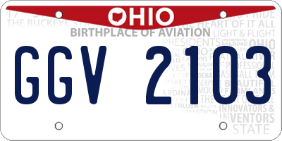 OH license plate GGV2103