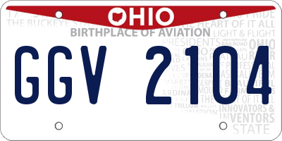 OH license plate GGV2104