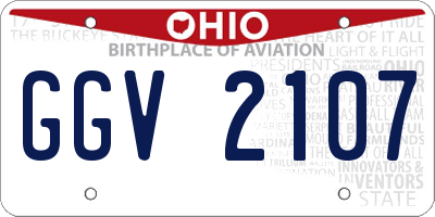 OH license plate GGV2107