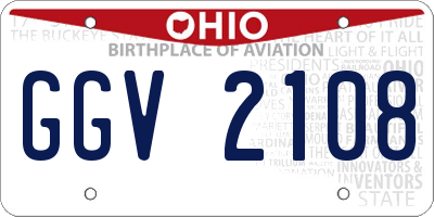 OH license plate GGV2108