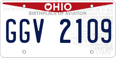 OH license plate GGV2109