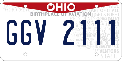 OH license plate GGV2111