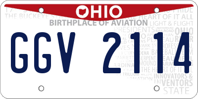 OH license plate GGV2114