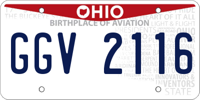 OH license plate GGV2116