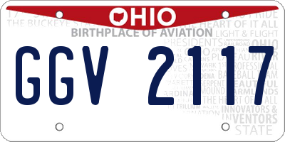 OH license plate GGV2117