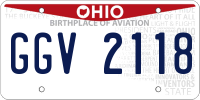 OH license plate GGV2118