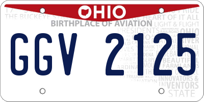 OH license plate GGV2125