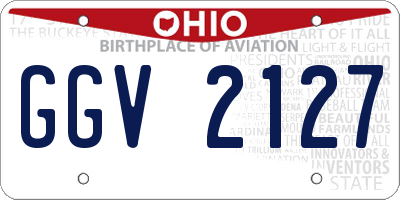 OH license plate GGV2127